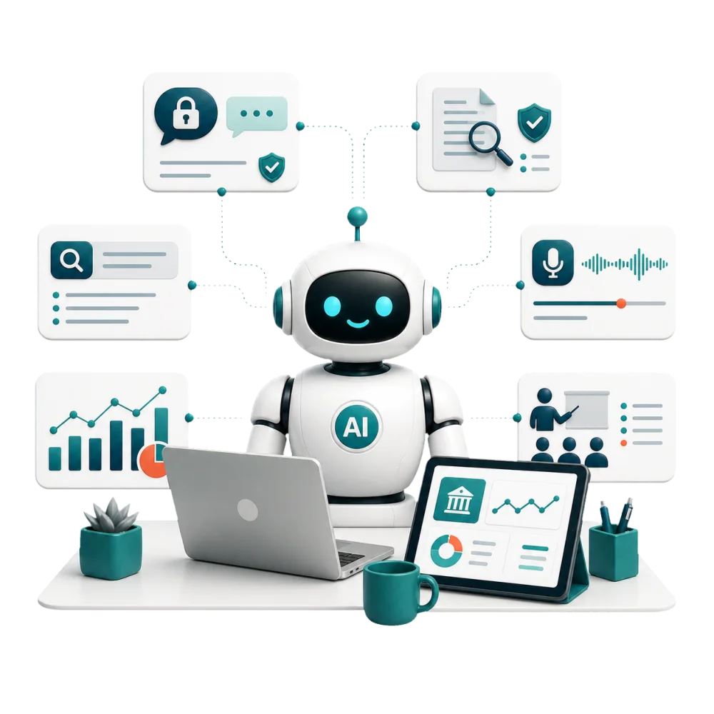 AI-assistent met workflows voor documenten, kennis, analyse en veilig beheer