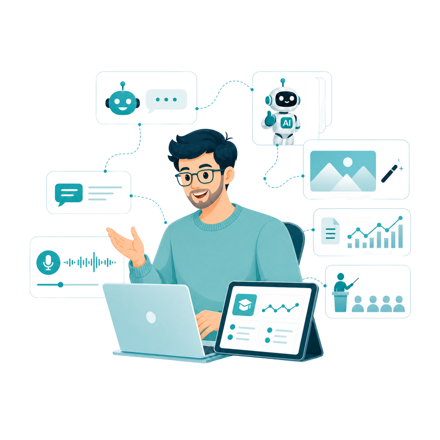 AI-Public functies voor chat, documenten, beeld, spraak en analyse